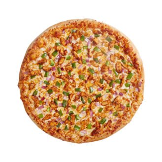 Butter Chicken Pizza With Onion And Capsicum
